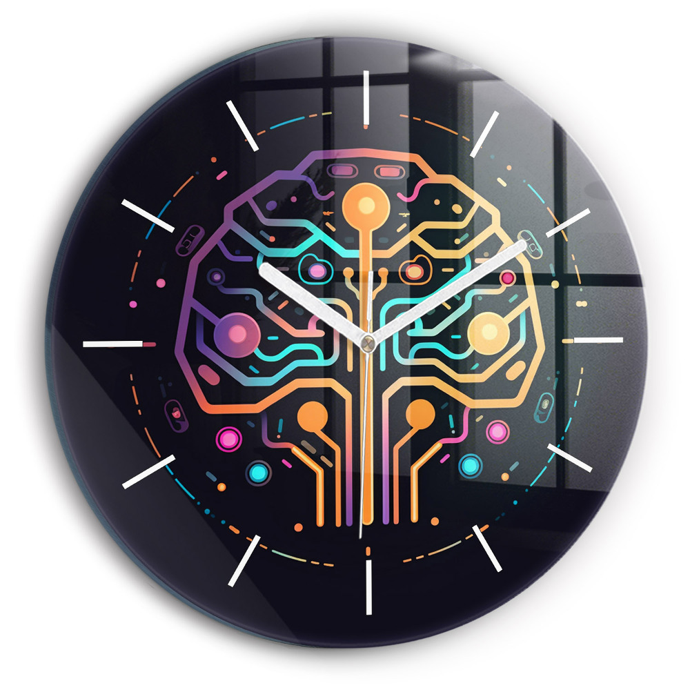 Zegar z nadrukiem Kolorowa abstrakcja