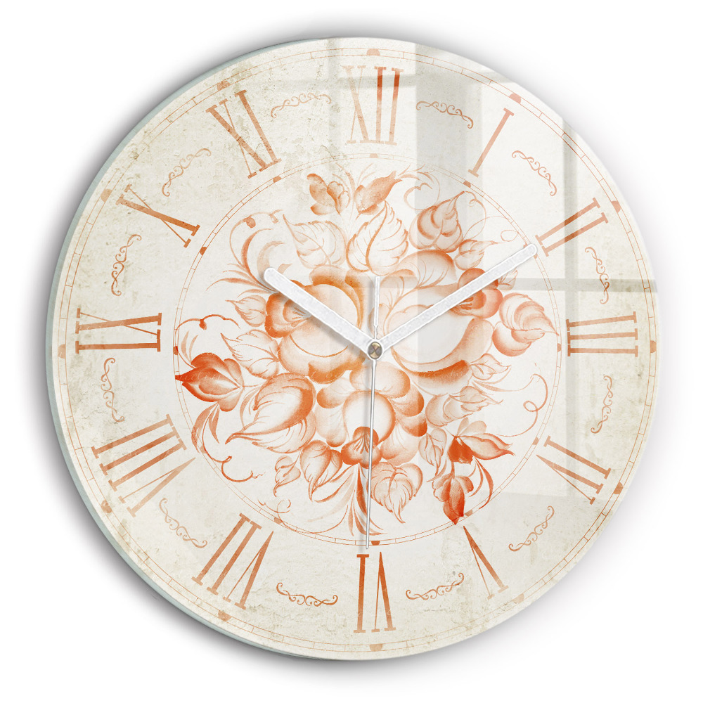 Zegar szklany okrągły Rzymski motyw